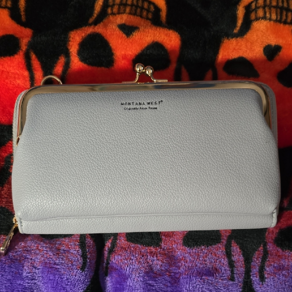 Montana West Light Gray Clutch, nwot